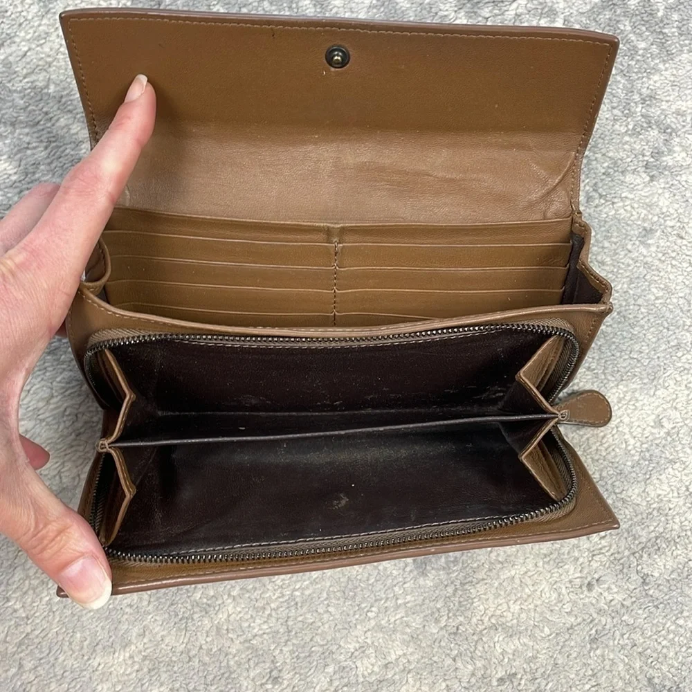 Bottega Veneta Nappa Intrecciato Continental Flap Wallet Woven Leather Brown